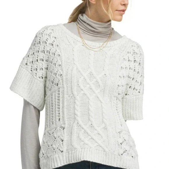 Prana patchwork sweater white size M nwt - Picture 1 of 13